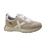 Munich Beige Micro-perforerade Sneakers med Mockadetaljer Beige, Herr