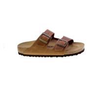 Birkenstock Cognac Dubbelrem Ekoläder Sandaler Brown, Herr