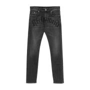 Richmond Svarta Klassiska Jeans med Whiskering Effekt Gray, Herr