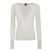 PINKO Crepe Traspa Alchemilla Top White, Dam