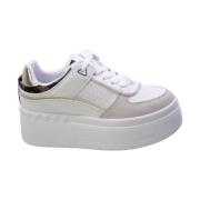 Guess Vita Eco-läder Sneakers med Mocka Tå White, Dam