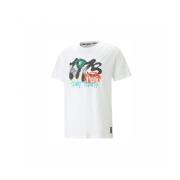 PUMA Basketboll Grafisk T-shirt Bomull White, Herr