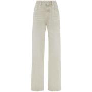 Brunello Cucinelli Modern Löst Denim Jeans White, Dam