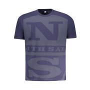 North Sails Blå Bomull Crewneck T-shirt Blue, Herr