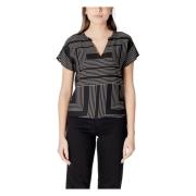 JACQUELINE de YONG Modern Geometrisk V-Ringad T-Shirt Black, Dam