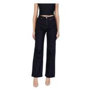 VERO MODA Klassiska High-Rise Wide Leg Jeans Black, Dam