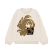 Dries Van Noten Beige Grafiskt Tryck Crew Neck T-shirt Beige, Herr