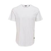 ONLY & SONS Klassisk Vit Bomull T-shirt White, Herr