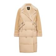 Cesare Gaspari Lång Quiltad Kappa Oversize Stil - Beige Beige, Dam