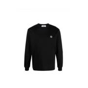 Stone Island Svart Bomull Långärmad T-shirt Black, Herr