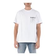 Purple Brand Bomull Jersey T-shirt med Oversize Passform White, Herr