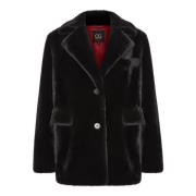 Cesare Gaspari Faux Fur &amp; Shearling Jackets Black, Dam