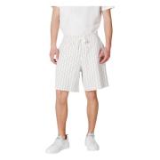 Armani Exchange Vita Spetsknäppning Bomullsshorts White, Herr