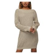 JACQUELINE de YONG Beige Båthals Sweater Klänning Beige, Dam