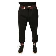 Dolce & Gabbana Camouflage Jogger Cargo Byxor med Dragsko Black, Herr