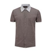 Corneliani Tvåfärgad Elastan Polo Skjorta Brown, Herr