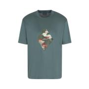 Emporio Armani Grön Print Crew Neck T-shirt Green, Herr