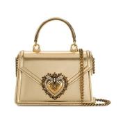 Dolce & Gabbana Gyllene Metallic Sacred Heart Chain Väska Yellow, Dam