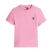 Tommy Hilfiger Casual Reg Badge T-shirt Pink, Dam