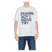 PHARMACY INDUSTRY Vit Print Rund Hals T-shirt White, Herr