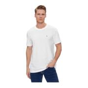 Calvin Klein Vit Bomull T-shirt - Rak passform White, Herr