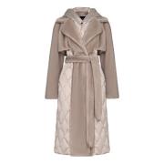 Cesare Gaspari Quiltad Faux Fur Pearl Coat för kvinnor med bälte | Chi...