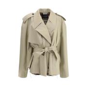 Balenciaga Modern Trench Coat Stil Beige, Dam