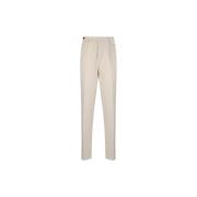 Brunello Cucinelli Casual Veckade Bomullsbyxor White, Herr