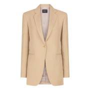 Dondup Tie-Dyed Linne Blend Blazer Beige, Dam