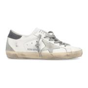 Golden Goose Vintage Distressed Lace-Up Sneakers White, Dam