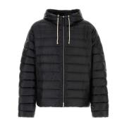 Jil Sander Svart nylon dunjacka Black, Herr