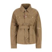 Dsquared2 Beige Bomull Jacka Kjolar Beige, Dam