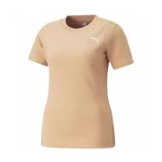 PUMA Kortärmad Bomull Polo Stil T-shirt Beige, Dam