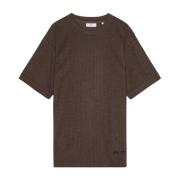 NN07 Bouclé Broderi Logo T-shirt Brown, Herr