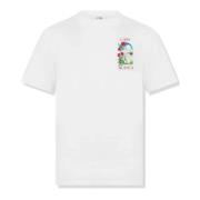 Casablanca Vit T-shirt med tryck, rund hals White, Herr