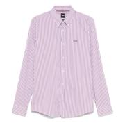 Hugo Boss Randig skjorta med designerkod Purple, Herr