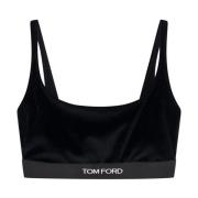 Tom Ford Svart Velvet Ärmlös Topwear Aw24 Black, Dam