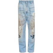 MM6 Maison Margiela Klar Blå Ripped Jeans Blue, Dam