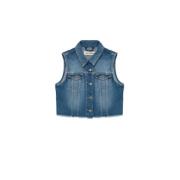 Roy Roger's Denim Gilet Jacka Blue, Dam