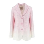 Ermanno Scervino Klassisk Logo Tygjacka med Knappar Pink, Dam