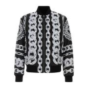 Versace Vändbara Kedjeprint Blazers och Västar Black, Herr