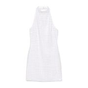 ROTATE Birger Christensen Beaded Halterneck Klänning Kort Ärm White, D...