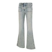 Diesel Blå Bootcut D-Hush Dam Jeans Blue, Dam