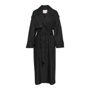 Kaffe Klassisk Trenchcoat Jacka Svart Djup Black, Dam