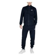 Emporio Armani EA7 Blå Bomull Turtleneck Tracksuit med Dragkedja Blue,...