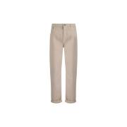 Brunello Cucinelli Beige Bomullbyxor Rak Passform Beige, Herr