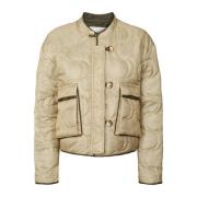 Rabens Saloner Vintage-inspirerad Quiltad Jacka Sand Beige, Dam