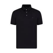 Emporio Armani Lyocell Polo Tröja Blue, Herr