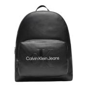 Calvin Klein Jeans Svart dragkedja väska med flera fickor Black, Dam