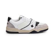 Dsquared2 Vita lädersneakers med mockainsatser White, Herr